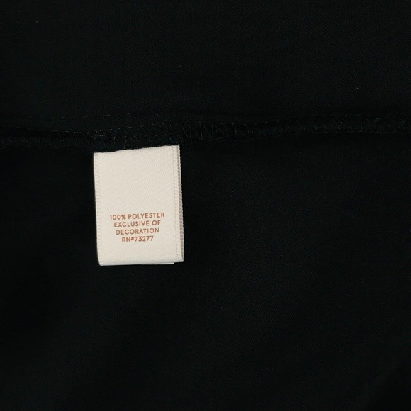 Lauren Conrad Small Blouse Black Pleated Cap Sleeve Lace Hem Romantic BI30 - Picture 3 of 5